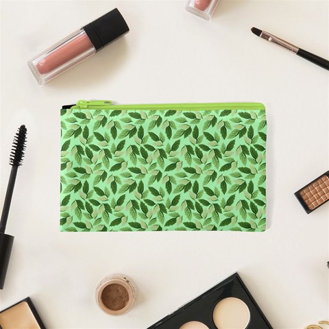 Leaves Pattern Texture Seamless Cosmetic Bag (XS) from ArtsNow.com Front