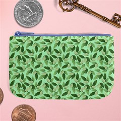 Leaves Pattern Texture Seamless Large Coin Purse from ArtsNow.com Front