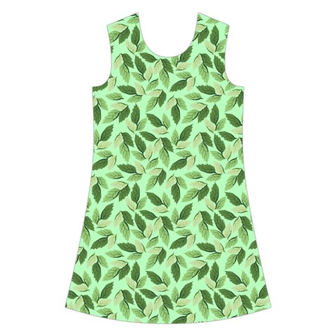 Leaves Pattern Texture Seamless Kids  Short Sleeve Velvet Dress from ArtsNow.com Front