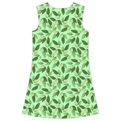 Leaves Pattern Texture Seamless Kids  Short Sleeve Velvet Dress from ArtsNow.com Back