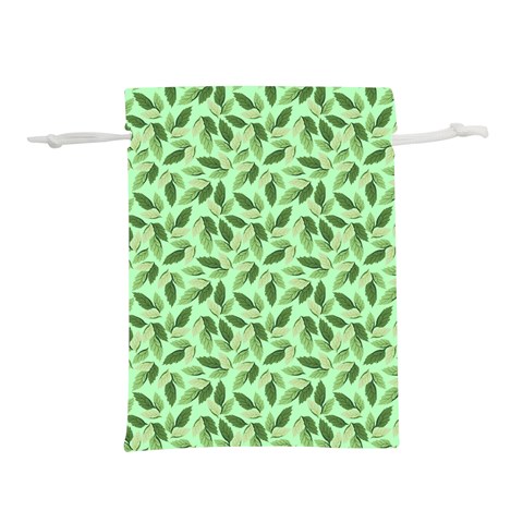 Leaves Pattern Texture Seamless Lightweight Drawstring Pouch (L) from ArtsNow.com Front