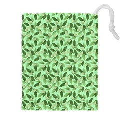 Leaves Pattern Texture Seamless Drawstring Pouch (4XL) from ArtsNow.com Front