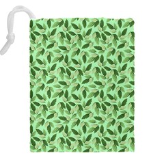 Leaves Pattern Texture Seamless Drawstring Pouch (4XL) from ArtsNow.com Back