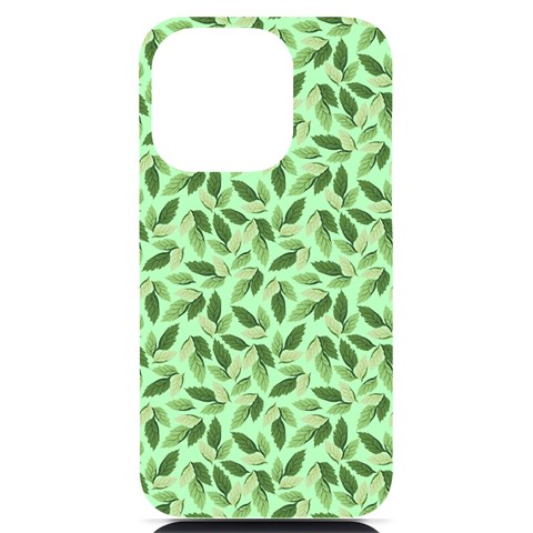 Leaves Pattern Texture Seamless iPhone 14 Pro Black UV Print PC Hardshell Case from ArtsNow.com Front