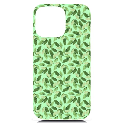 Leaves Pattern Texture Seamless iPhone 14 Pro Max Black UV Print PC Hardshell Case from ArtsNow.com Front