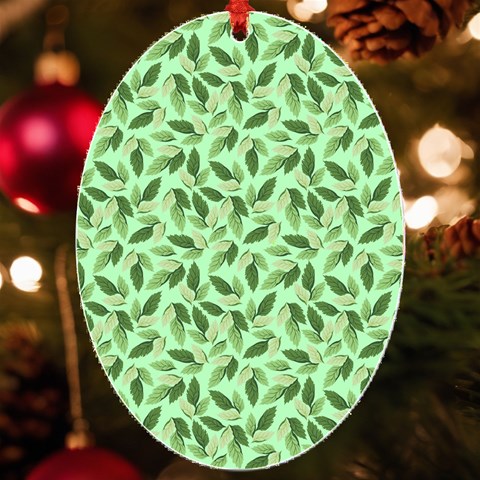 Leaves Pattern Texture Seamless UV Print Acrylic Ornament Oval from ArtsNow.com Front