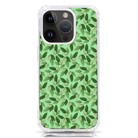 Leaves Pattern Texture Seamless iPhone 14 Pro TPU UV Print Case from ArtsNow.com Front