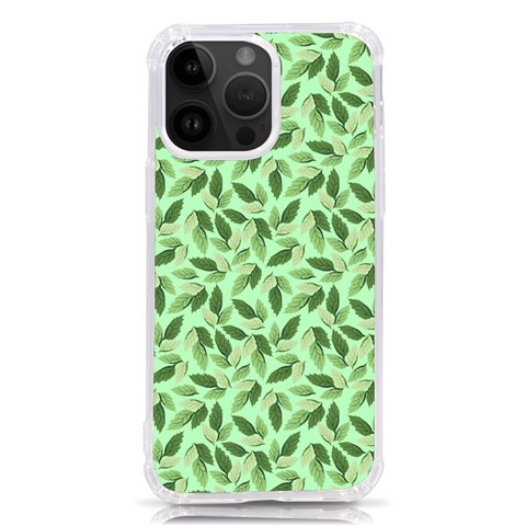 Leaves Pattern Texture Seamless iPhone 14 Pro Max TPU UV Print Case from ArtsNow.com Front