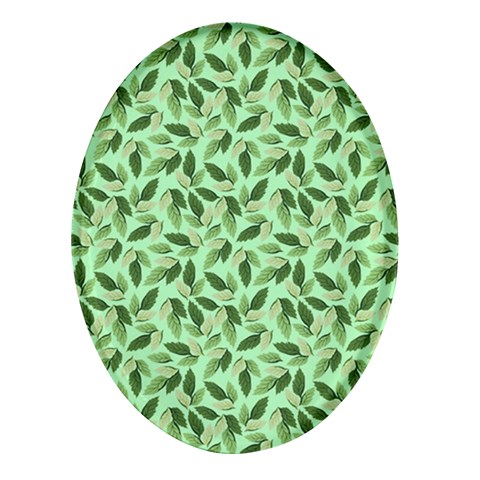 Leaves Pattern Texture Seamless Oval Glass Fridge Magnet (4 pack) from ArtsNow.com Front