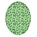 Leaves Pattern Texture Seamless Oval Glass Fridge Magnet (4 pack)