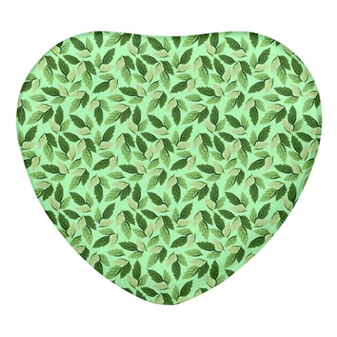 Leaves Pattern Texture Seamless Heart Glass Fridge Magnet (4 pack) from ArtsNow.com Front