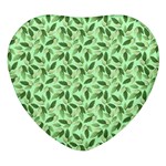 Leaves Pattern Texture Seamless Heart Glass Fridge Magnet (4 pack)