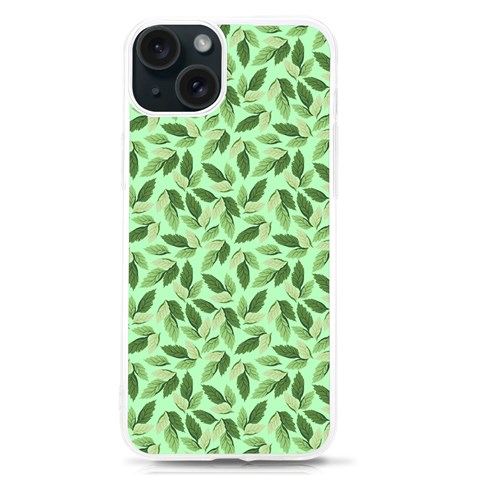 Leaves Pattern Texture Seamless iPhone 15 TPU UV Print Case from ArtsNow.com Front