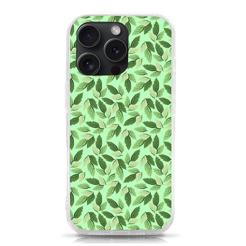 Leaves Pattern Texture Seamless iPhone 15 Pro TPU UV Print Case from ArtsNow.com Front