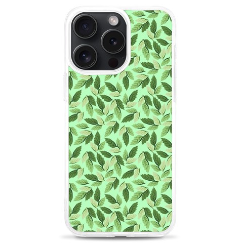 Leaves Pattern Texture Seamless iPhone 15 Pro Max TPU UV Print Case from ArtsNow.com Front