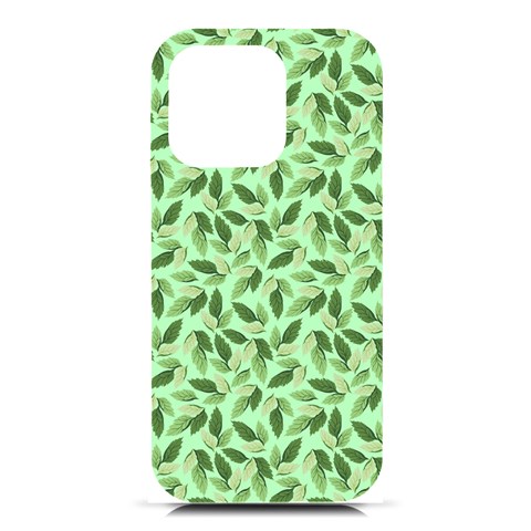 Leaves Pattern Texture Seamless iPhone 16 Pro Black UV Print PC Hardshell Case from ArtsNow.com Front