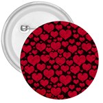 Valentines Day Hearts Pattern Love Red 3  Buttons