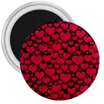 Valentines Day Hearts Pattern Love Red 3  Magnets