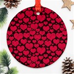 Valentines Day Hearts Pattern Love Red Ornament (Round)