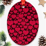 Valentines Day Hearts Pattern Love Red Ornament (Oval)