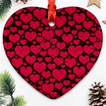 Valentines Day Hearts Pattern Love Red Ornament (Heart)