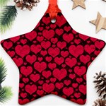 Valentines Day Hearts Pattern Love Red Ornament (Star)