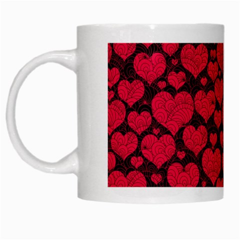 Valentines Day Hearts Pattern Love Red White Mug from ArtsNow.com Left