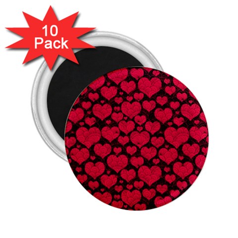 Valentines Day Hearts Pattern Love Red 2.25  Magnets (10 pack)  from ArtsNow.com Front