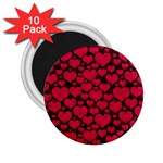 Valentines Day Hearts Pattern Love Red 2.25  Magnets (10 pack) 