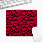 Valentines Day Hearts Pattern Love Red Large Mousepad