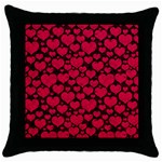 Valentines Day Hearts Pattern Love Red Throw Pillow Case (Black)