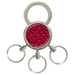 Valentines Day Hearts Pattern Love Red 3-Ring Key Chain