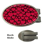 Valentines Day Hearts Pattern Love Red Money Clips (Oval) 