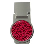 Valentines Day Hearts Pattern Love Red Money Clips (Round) 