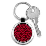 Valentines Day Hearts Pattern Love Red Key Chain (Round)