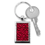 Valentines Day Hearts Pattern Love Red Key Chain (Rectangle)