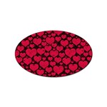 Valentines Day Hearts Pattern Love Red Sticker (Oval)