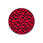 Valentines Day Hearts Pattern Love Red Magnet 3  (Round)