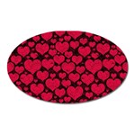 Valentines Day Hearts Pattern Love Red Oval Magnet