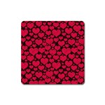 Valentines Day Hearts Pattern Love Red Square Magnet