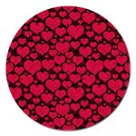 Valentines Day Hearts Pattern Love Red Magnet 5  (Round)