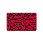 Valentines Day Hearts Pattern Love Red Magnet (Name Card)