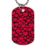 Valentines Day Hearts Pattern Love Red Dog Tag (One Side)