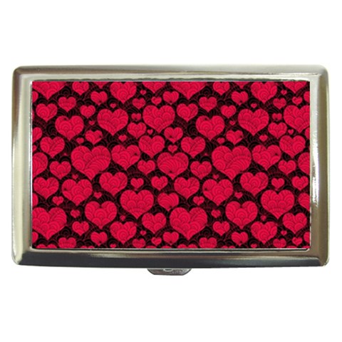 Valentines Day Hearts Pattern Love Red Cigarette Money Case from ArtsNow.com Front