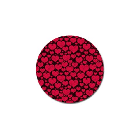 Valentines Day Hearts Pattern Love Red Golf Ball Marker (10 pack) from ArtsNow.com Front