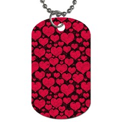 Valentines Day Hearts Pattern Love Red Dog Tag (Two Sides) from ArtsNow.com Front