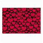 Valentines Day Hearts Pattern Love Red Postcard 4 x 6  (Pkg of 10)