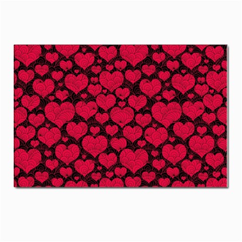 Valentines Day Hearts Pattern Love Red Postcards 5  x 7  (Pkg of 10) from ArtsNow.com Front