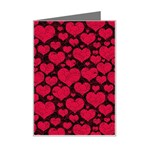 Valentines Day Hearts Pattern Love Red Mini Greeting Card