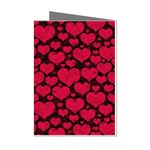 Valentines Day Hearts Pattern Love Red Mini Greeting Cards (Pkg of 8)